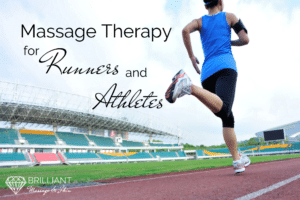 runner on a track field: text: massage therapy for runners and athletes
