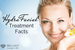 smiling girl with blue eyes holding a flower near her face: text: HydraFacial treatment facts