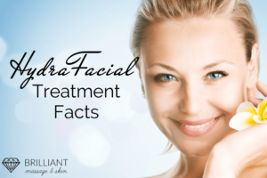 smiling girl with blue eyes holding a flower near her face: text: HydraFacial treatment facts