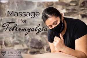 client having a back massage: text: massage for fibromyalgia