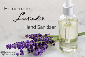 lavender flower and lavender oil in a bottle: tetx: Homemade lavender hand sanitizer