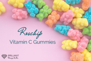 rosehip vitamin C gummies in different color