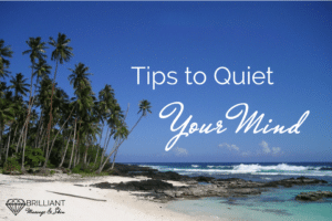palm tree on the beach shore text: tips to quiet your mind