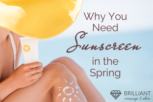 girl in yellow hat with sunscreen tube in hands: text: why you need sunscreen in the spring