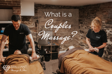 couples having a massage from two therapists: text: what is a couples massage?