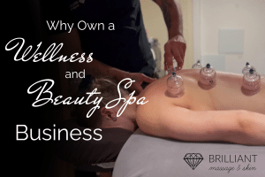 a client having a massage with cupping, text: Why own a wellness and Beauty Spa Business